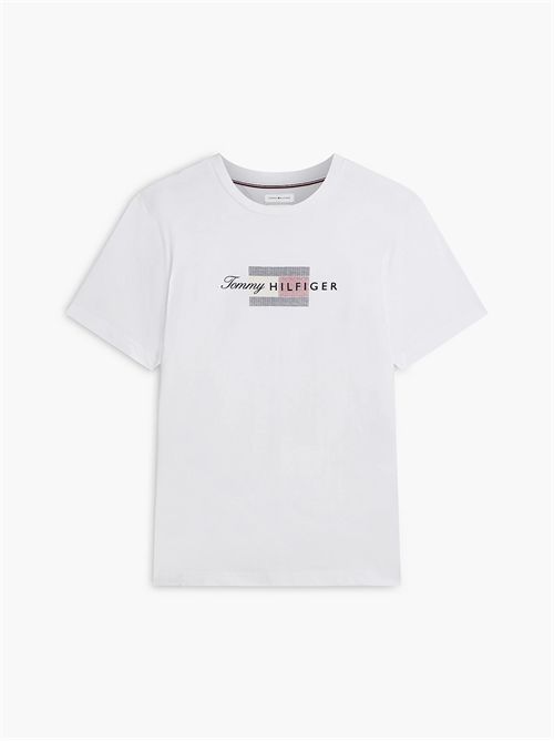 T-shirt in jersey con grafica bandiera TOMMY HILFIGER | MW0MW43226/YBR
